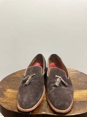 Grenson Brown Suede Tassel Loafers Size 8 E B7